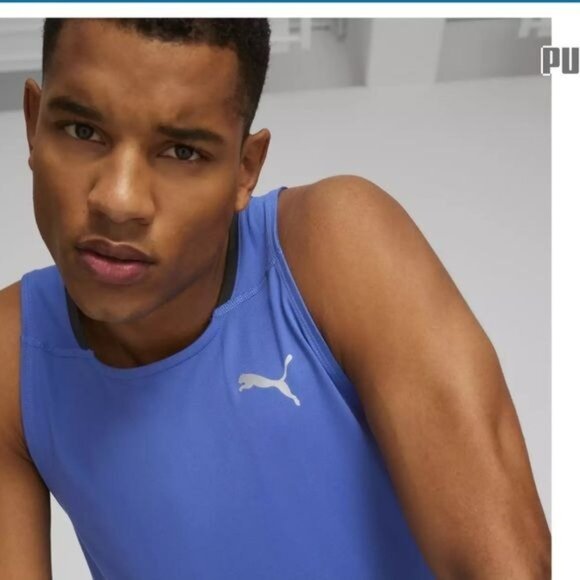 Puma Sport Lifestyle Tank Top S Blue Sleeveless Made In Honduras - Picture 7 of 9